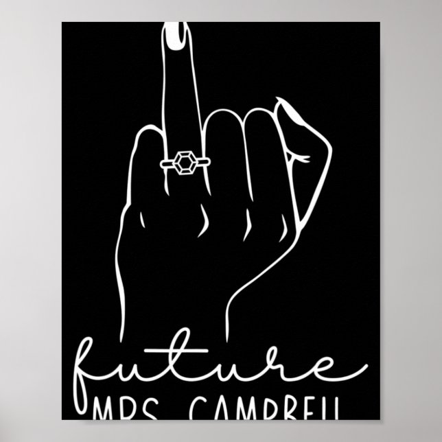 Poster Future Mrs. Campbell New Bridal To Be Fiance Bache (Frente)