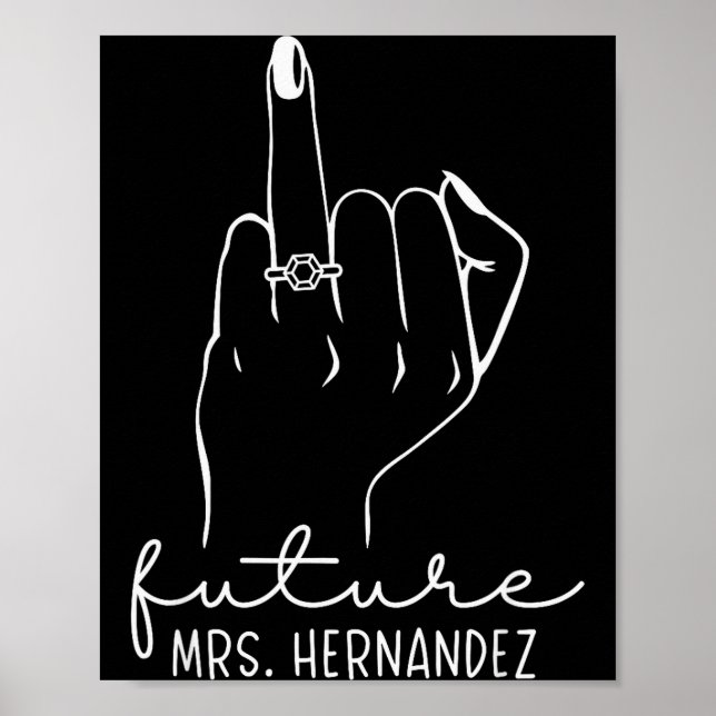 Poster Future Mrs. Hernandez New Bridal To Be Fiance Bach (Frente)
