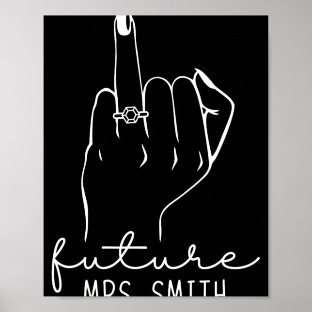 Poster Future Mrs. Smith New Bridal To Be Fiance Bachelor (Frente)