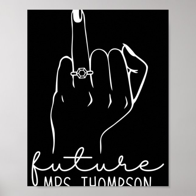 Poster Future Mrs. Thompson New Bridal To Be Fiance Bache (Frente)