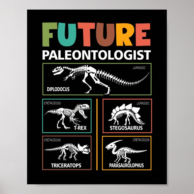 Poster Future Paleontologist Dinosaur Fossil Paleontology (Frente)