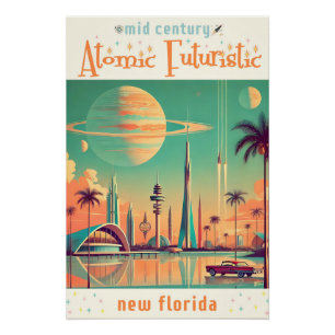 Pôster Futurista Atômico Nova Flórida