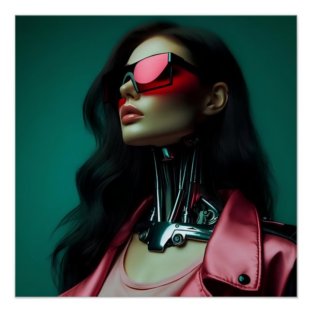 Pôster  futuristic cybernetic woman (Frente)