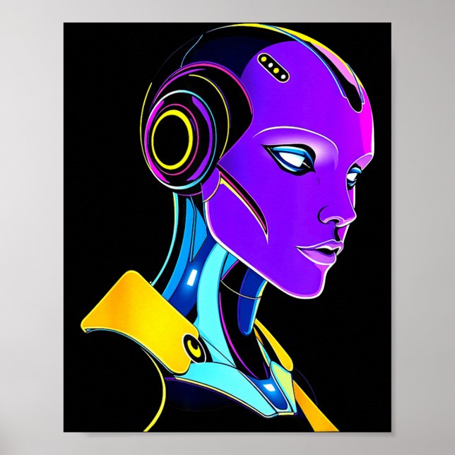 Poster Futuristic Graphic Design Robot 1  (Frente)