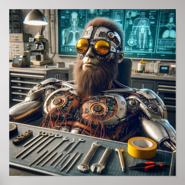 Poster Futuristic Robot Engineer (Frente)