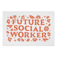 Futuro assistente social retro estética floral