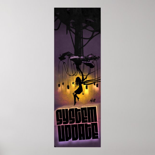 Poster Futuro Cyberpunk Sci Fi Fantasy VR Trabalho de art (Frente)