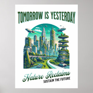 Poster Futuro Design da cidade sustentável.