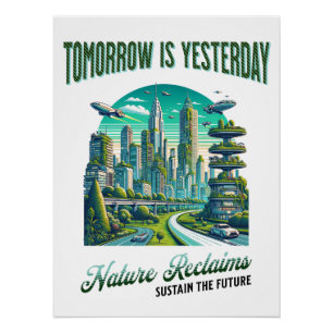 Pôster Futuro Design da cidade sustentável.