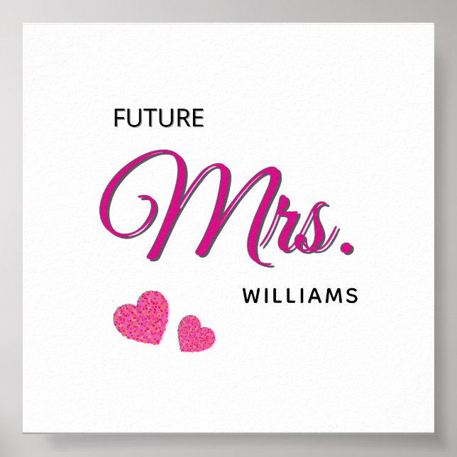 Poster Futuro Design de Casamento Personalizado Sra (Frente)