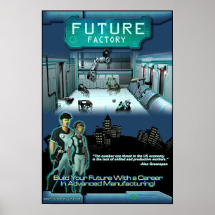 Poster futuro do jogo da fábrica