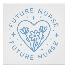 Pôster Futuro estudante de enfermagem pré-disquete azul f