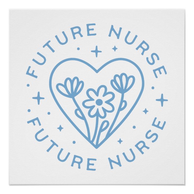 Pôster Futuro estudante de enfermagem pré-disquete azul f (Frente)