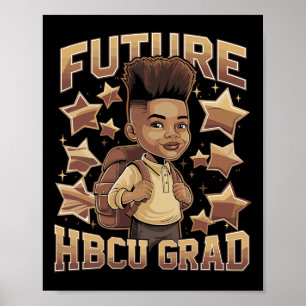 Poster Futuro Graduado Hbcu História Menino Negro Graduaç