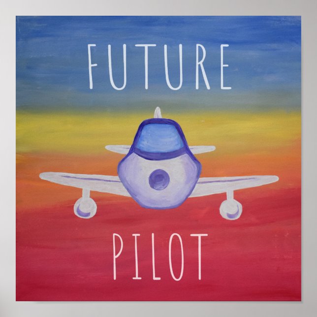 Poster Futuro Piloto Arte de Avião (Frente)