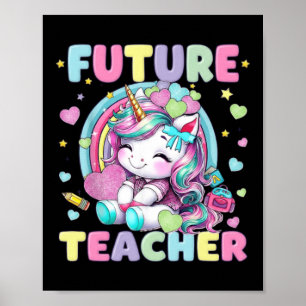 Poster Futuro Professor de Design de Sala de Aula Unicórn