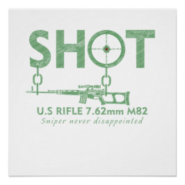 Pôster Fuzil de Sniper 7.62 M82 Força Militar
