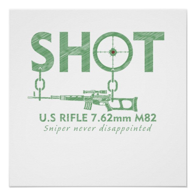 Pôster Fuzil de Sniper 7.62 M82 Força Militar (Frente)