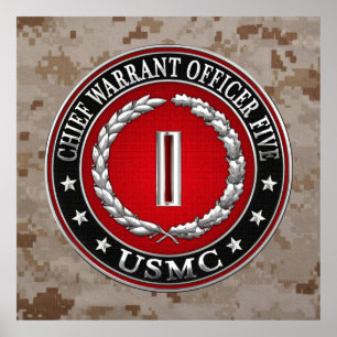 Pôster Fuzileiros dos EUA: Chefe do Mandado Cinco (USMC C