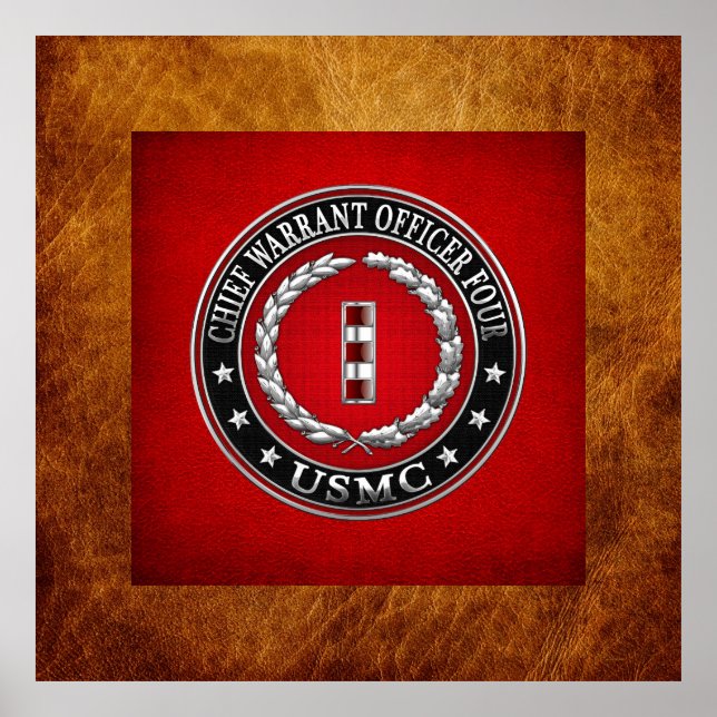 Pôster Fuzileiros dos EUA: Chefe do Mandado Quatro (USMC  (Frente)