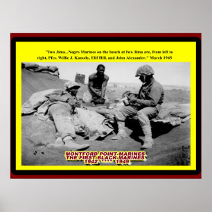 PÔSTER FUZILEIROS NAVAIS 1945 DO NEGRO DE IWO JIMA