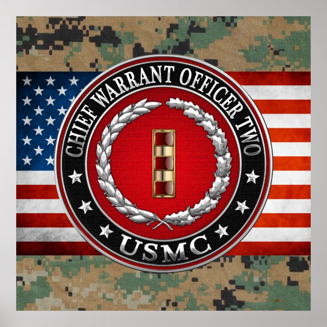 Pôster Fuzileiros navais dos EUA: Chefe do Mandado Dois ( (Frente)