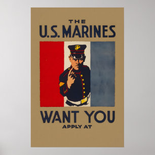 Poster Fuzileiros Navais dos EUA Queremos Você! - Primeir