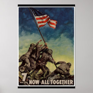 Pôster Fuzileiros navais no vintage de Iwo Jima