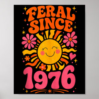 Poster Fvibesl Desde 1976 Sol Retro - Divertido Aniversár