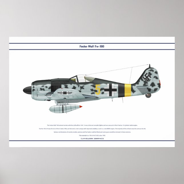Poster Fw-190 A-9 JG5 1 (Frente)