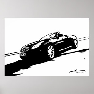Poster G37 preto e branco convertível