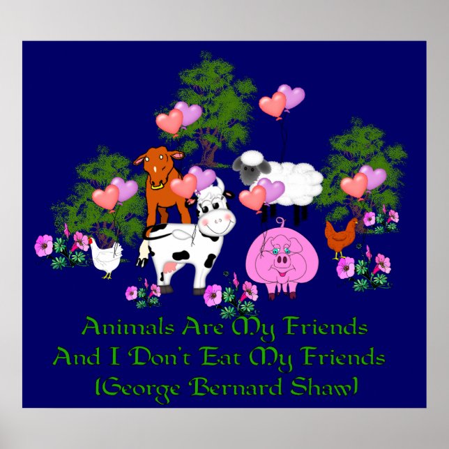 Poster G. B. Shaw Cota Vegetariana (Frente)