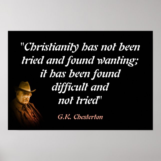 Poster G.K. Chesterton Quote On Christianity (Frente)