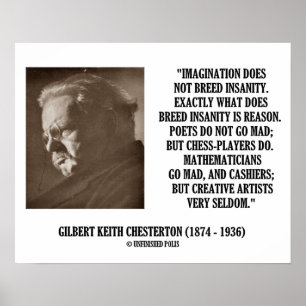 Poster G.K. Demência da imaginação de Chesterton criat