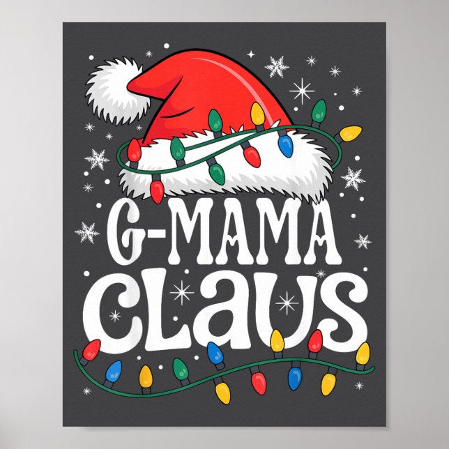 Poster G-mama Claus Funny Xmas Christmas Grandma Holiday  (Frente)
