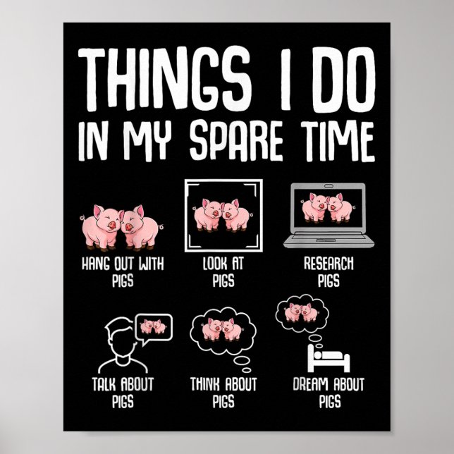 Poster G Things I Do In My Spare Time Women Kids  (Frente)