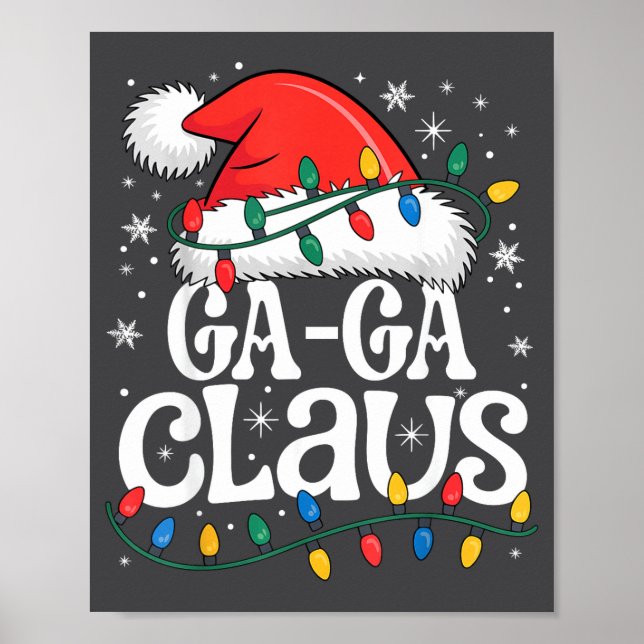 Poster Ga-ga Claus Funny Xmas Christmas Grandma Holiday S (Frente)