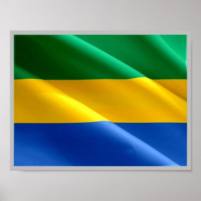 Poster Gabão - Bandeira Gabonesa - (Frente)