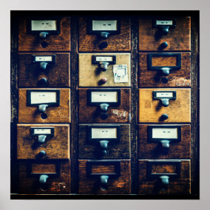 Poster Gabinete de madeira do catálogo de bibliotecas de