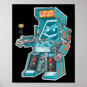 Poster Gabinete de Videogame Bot com joystick disfarçado