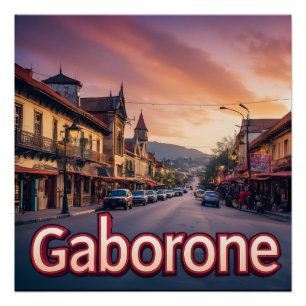 Pôster Gaborone Orgulho da Cidade do Botsuana 📍
