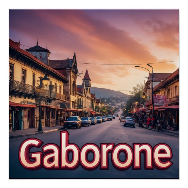 Pôster Gaborone Orgulho da Cidade do Botsuana 📍 (Frente)