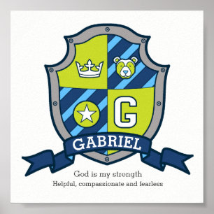 Poster Gabriel boys, nome que significa crista de ursos h