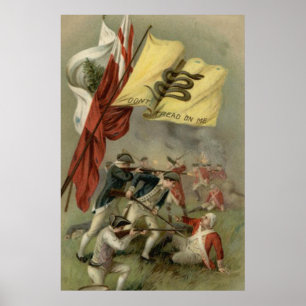 Pôster Gadsden Flag Revolucionário War Bunker Hill