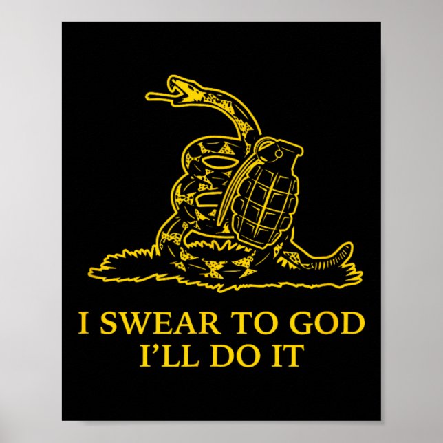 Poster Gadsden Snek Snake Flag Don't Tread Parody Grenade (Frente)