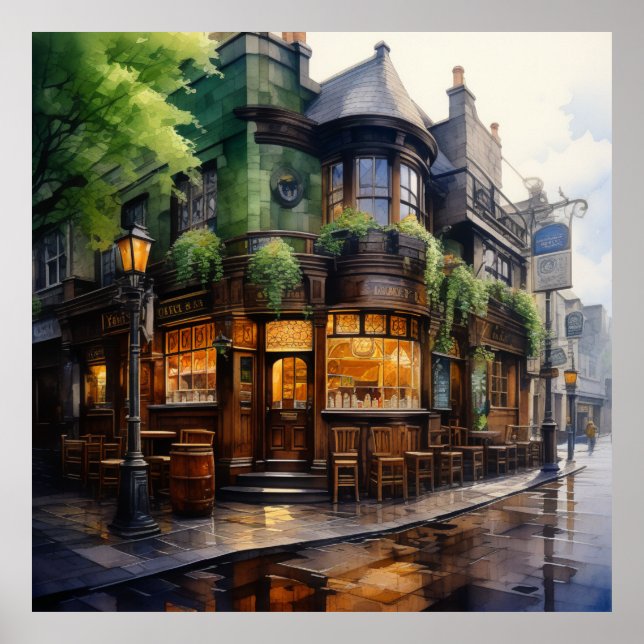 Poster Gaelic Grange Irish Pub Street View (Frente)