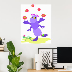 Poster Gafanhoto Roxo Fazendo Malabarismo Criatura
