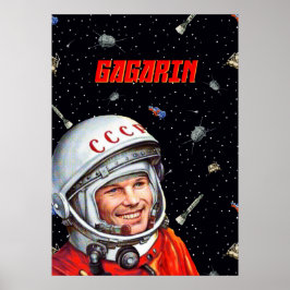 Poster Gagarin space art [onda soviética] - Gagarin