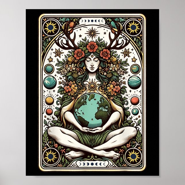 Poster Gaia Deusa Grega Pagan Mãe Terra Tarot (Frente)