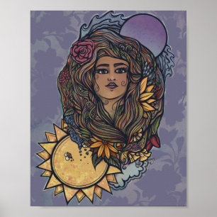 Poster Gaia mãe Deusa da Terra Tarot do Mundo